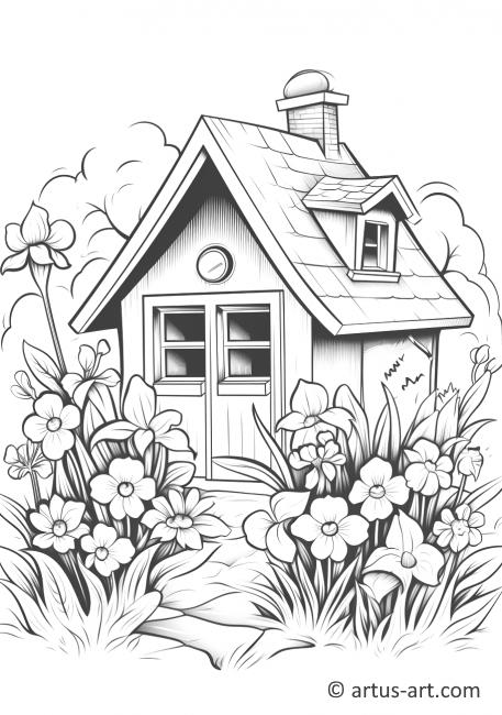 Page de coloriage Jardin de Cottage